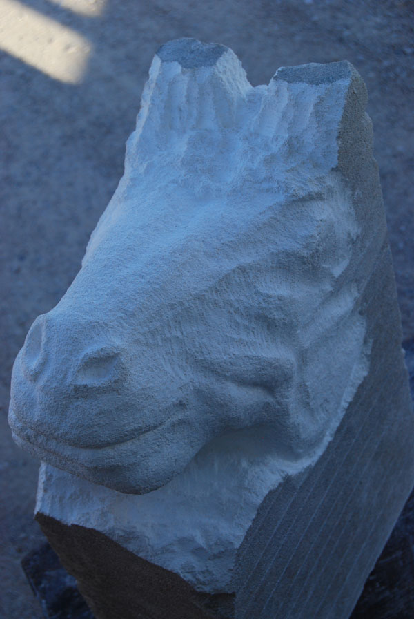 Sculpture buste cheval